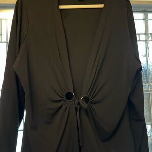 J Jill Black Long Sleeve jacket with Ring Detail XL